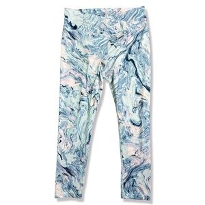 ⭐️SO Marbled Blue 3/4 length Leggings